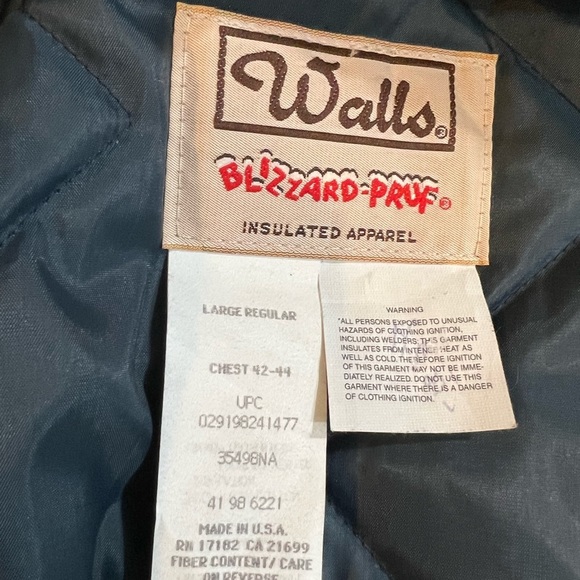 Walls Coat Navy Work utility Vintage Blue Insulated Waist Length Coat Si… - Picture 7 of 12